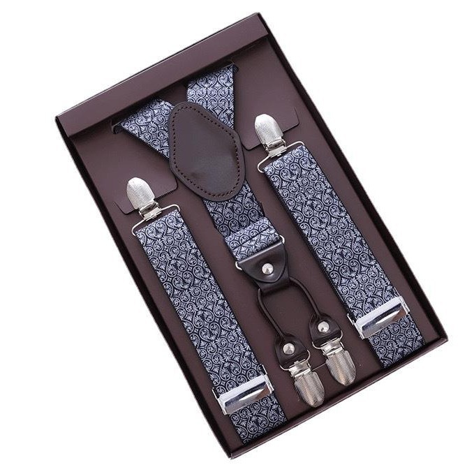 Factory direct sales of men's Y-shaped 4-clip hanging belt and high-elasticity elastic band, one-piece consignment Item Picture