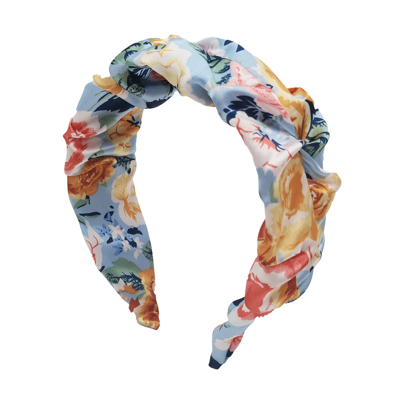Qiwei Accessories Exclusive Qiwei Accessories Exclusive Cross-border European and American fabric printed floral women's hair accessories New style headband Specification image