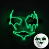 New Halloween glowing mask: Black V for Vendetta, Sky Fox, Santa Claus Screaming, Glowing Mask Application Scenario