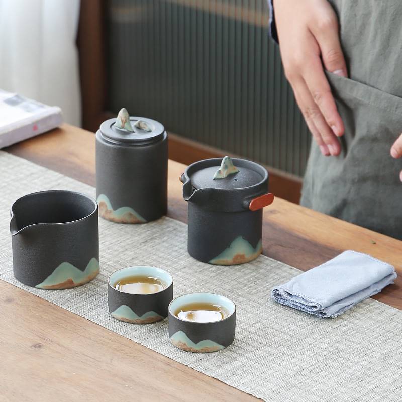 Japanese-style tea set, ceramic gift box, high-end kung fu tea brewing equipment, real estate tea room gift wholesale, logo design Application Scenario