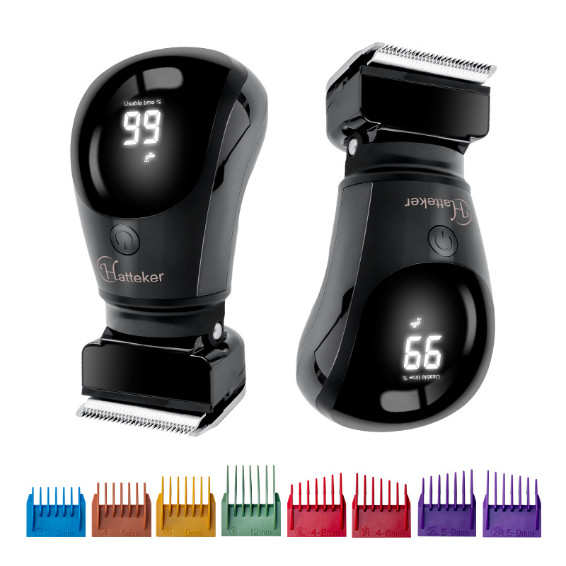 Hatteker Portable Hair Clippers Full Body Wash Digital Display Hair Clipper Home Engraving Oil Head Electric Fader Cross Border