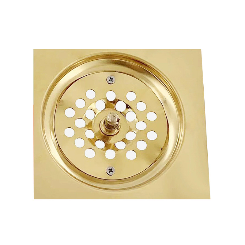 Golden stainless steel bouncing floor drain, bathroom foot-operated anti-odor floor drain, bathroom sealed floor drain Specification image