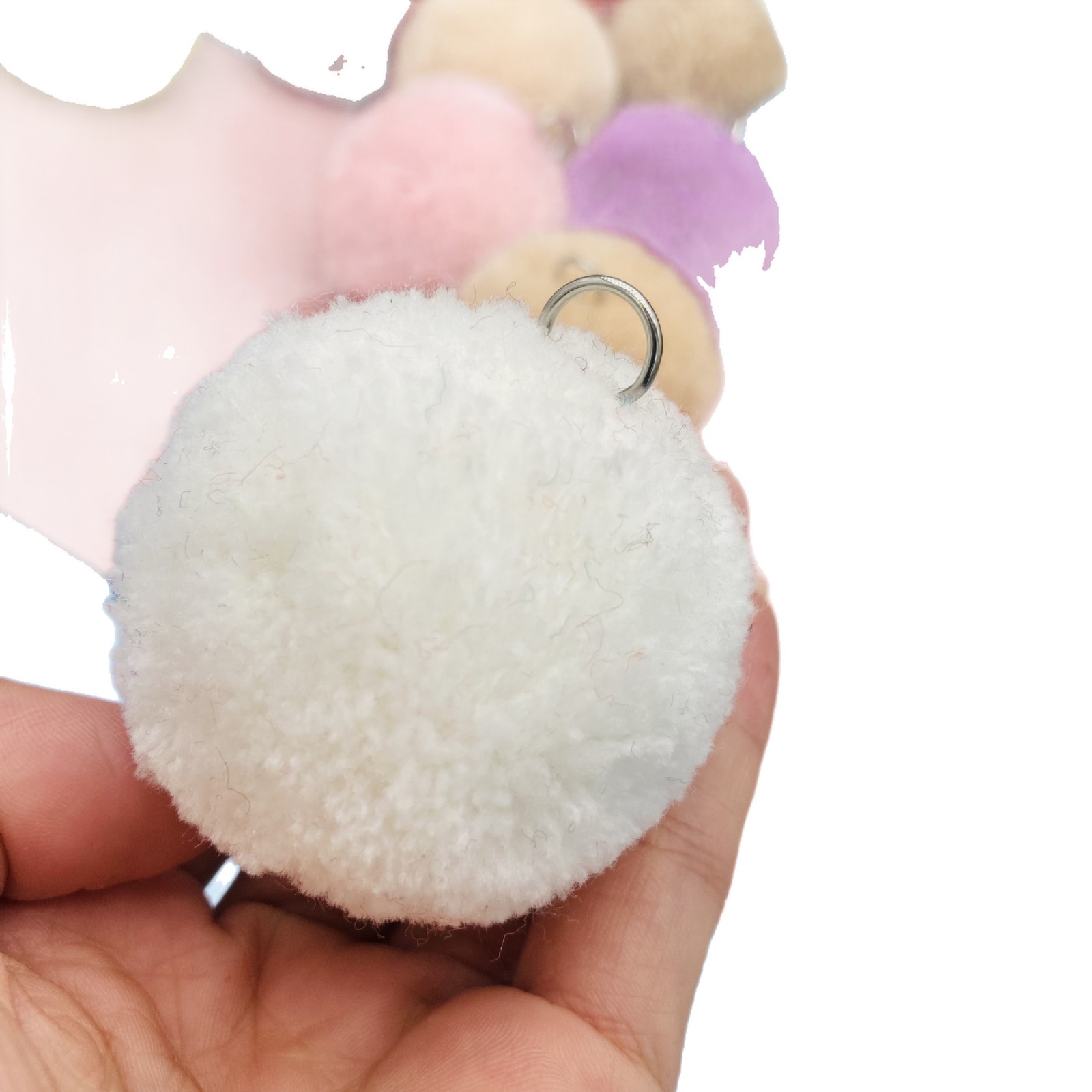 毛球/蕾丝球/水貂绒球球/毛球珠/毛绒玩具配件白底实物图