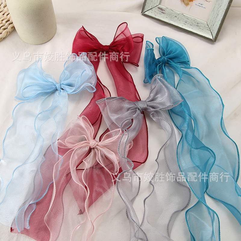New wholesale bow hair clips, Korean ponytail hair accessories, girls' long ribbon hair clips, ins princess hair accessories, hair clips Application Scenario