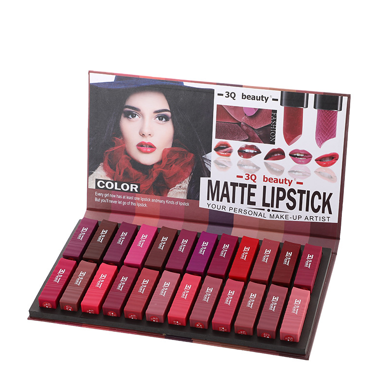 3Q Beauty Cross Border China Style Matte Mist Sculpted Lipstick Moisturizing Non-Pull Dry Easy Color Lipstick Set Item Picture