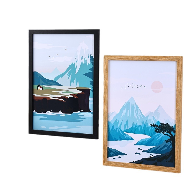 Simple Hand-Made Wooden Picture Frame Pendulum Wholesale Jigsaw Picture Frame Mounted Self-Mounted Large Size Wall Hanging Creative Photo Wall Item Picture