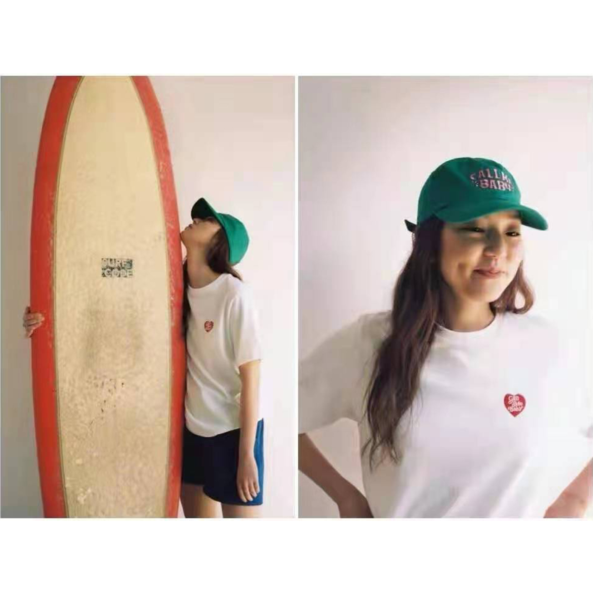 Korean 2021 Spring/Summer Women's solid color embroidered call me baby outdoor Sunshade and sun protection baseball cap details Picture