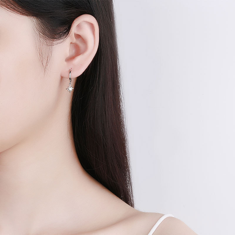 Hexagram Star earrings, women's sterling silver earrings, 2021 new style trendy ear rings, stylish Korean ear buckles and earrings details Picture