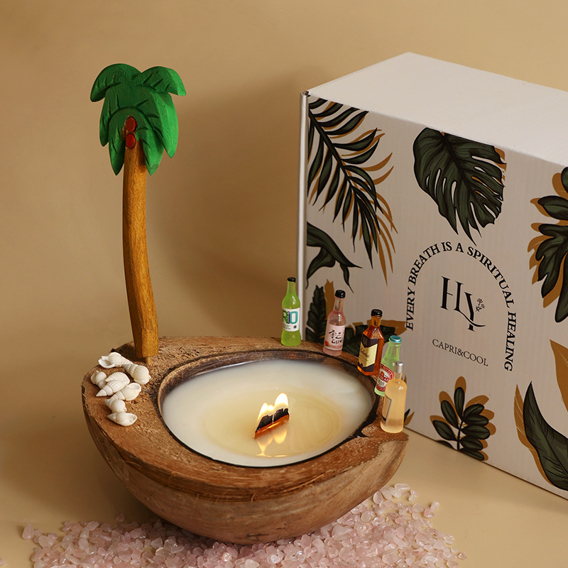 【小红书爆款】香薰蜡烛礼盒椰子壳香氛扩香石礼物小众高级室内
