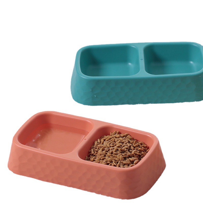 Customized Pet Supplies Pet Bowl Bowl Cute Cat And Dog Bowl Sub-Grid Solid Color Bowl Spot Multi-Color Mixed Cat And Dog Food Bowl Item Picture