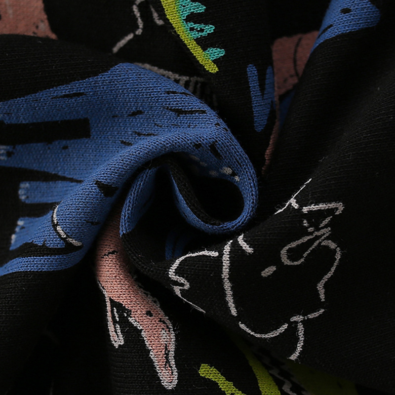 Spring and autumn children's hoodie, European and American style dinosaur print long-sleeved children's top, loose and versatile boys' clothes Application Scenario