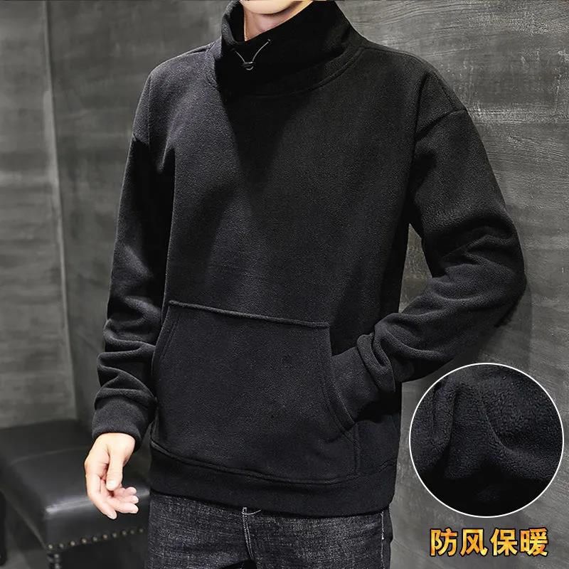 半高领卫衣男白底实物图