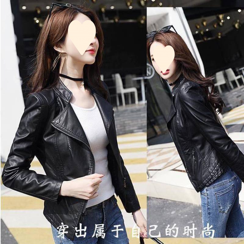 Short women's leather jacket, Haining genuine leather jacket, streetwear jacket 2022 new trendy spring and autumn collection, fashionable new wallet details Picture