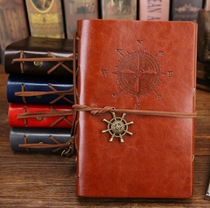 Vintage pirate ship notebook Travel diary loose-leaf notepad