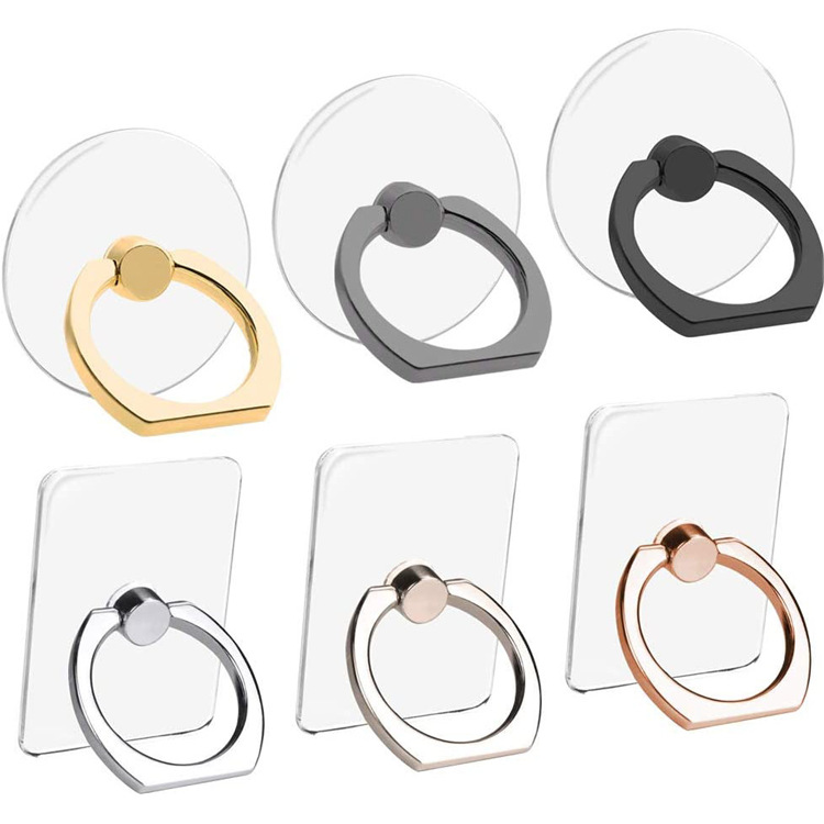 透明水晶手机指环扣 创意PC亚克力防摔隐形背贴指环手机支架批发