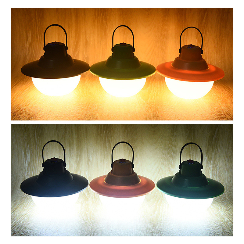 New type of bulb camping lamp, flying saucer bulb camping lamp, spherical camping lamp, straw hat camping lamp, bulb outdoor lamp details Picture