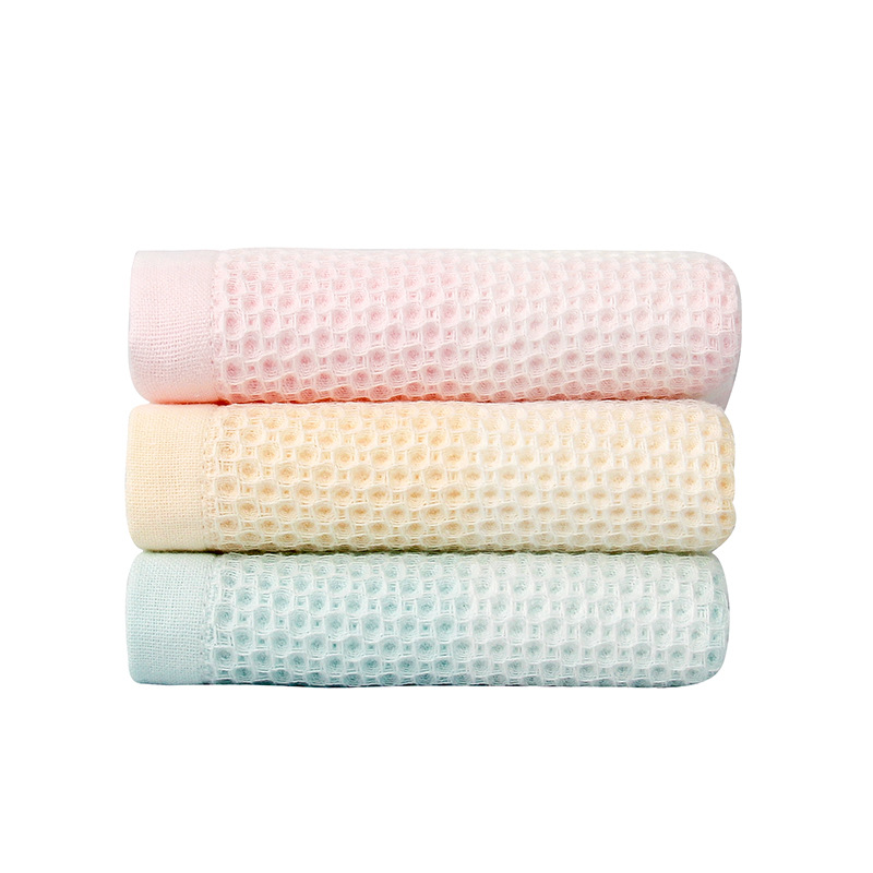 Forsweet Cotton Towel Waffle Check Face Towel Soft Absorbent Breathable Solid Color Household Children's Face Towel Bath Towel Item Picture