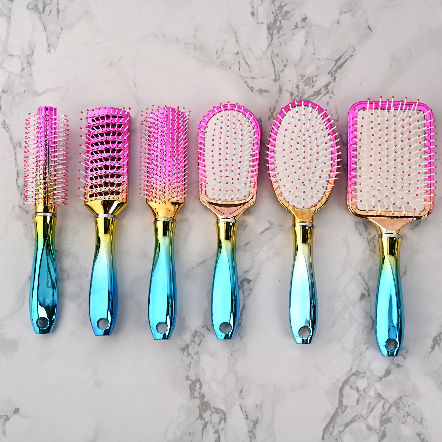 Hair Air Cushion Hair Leather Massage Comb Set Anti-Static Hair Airbag Plastic Curling Comb Gradient Change Comb details Picture