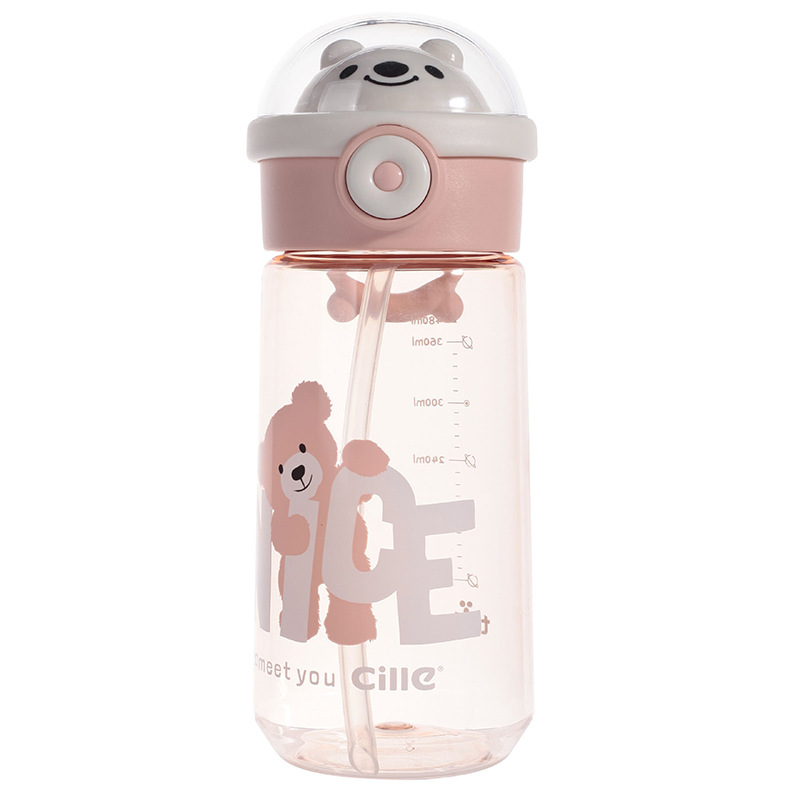 Hilar Water Cup Men And Women High Appearance Level Large Capacity Student Portable Children Tritan Straw Cute Cup Plastic Cup Item Picture