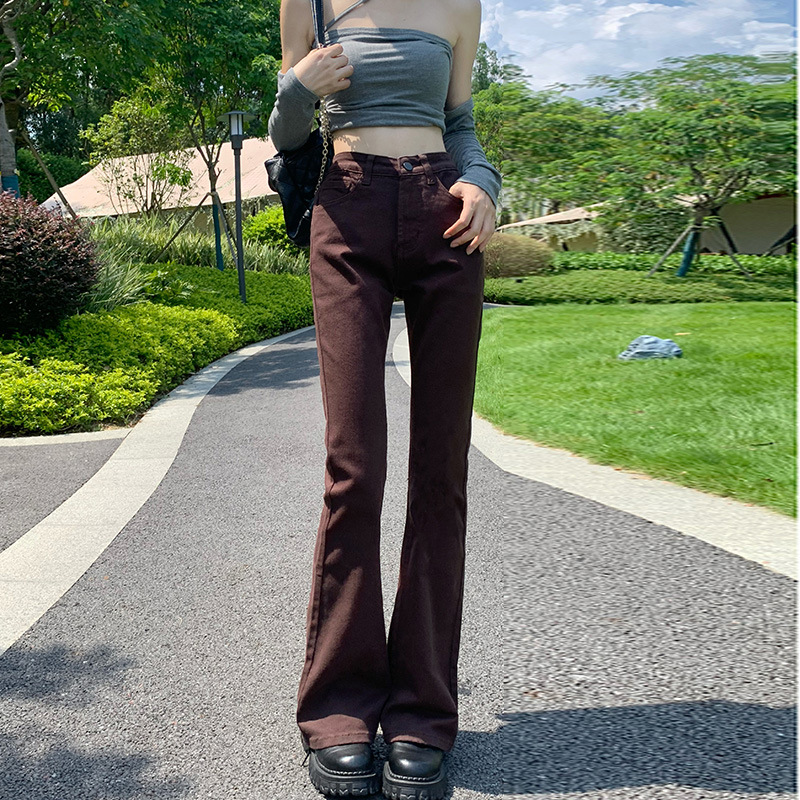 微喇牛仔裤女2022新款秋冬显高显瘦喇叭裤高腰弹力修身长裤韩版