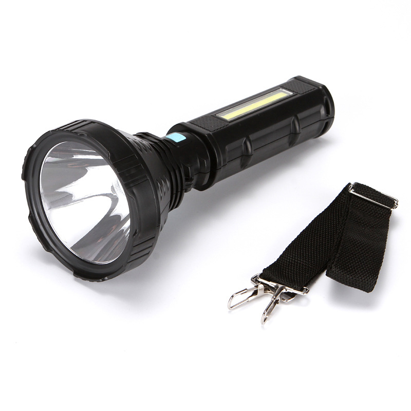 Cross-border handheld solar-powered flashlight, strong charging, long-range shooting, ultra-long battery life, outdoor emergency handheld flashlight details Picture