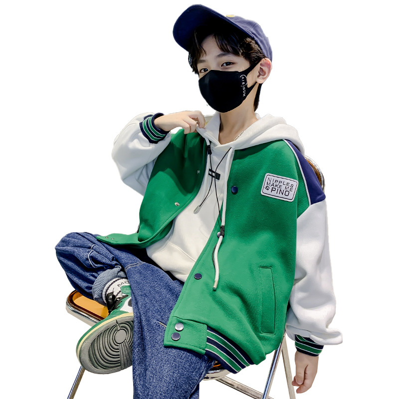 The 2022 new style of loose spring and autumn coat for boys, the children's baseball jacket of Zhongda Children's Autumn collection, is sporty, stylish and trendy Item Picture