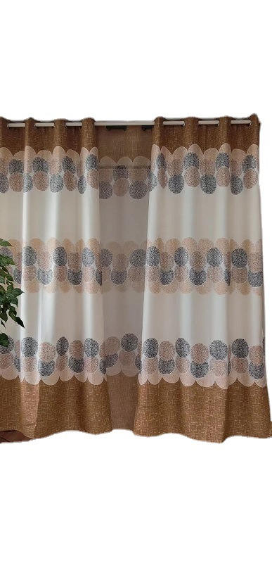 Hemp Rubber Flower Printing Finished Three Sets Of Curtains Living Room Bedroom Garden Small Fresh Factory Direct Sales Item Picture