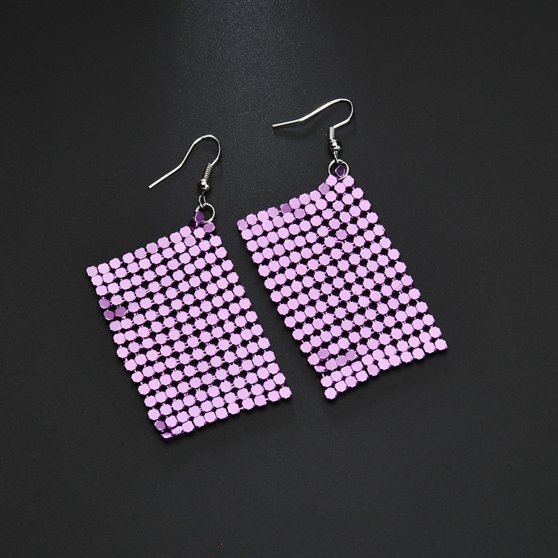 New cross-border sequined exaggerated earrings from Europe and America, multi-color large-area sequined ear hooks, versatile metal earrings for women Application Scenario