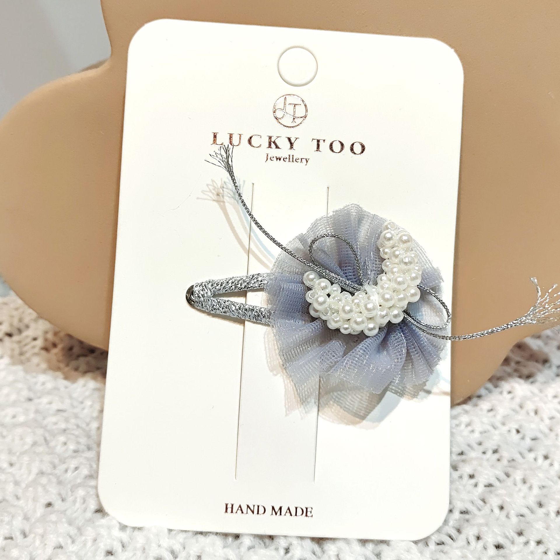 Hair Clip Lt10248 Korean Children's Pearl Moon Salsa Style Girls Hair Clip Specification drawing