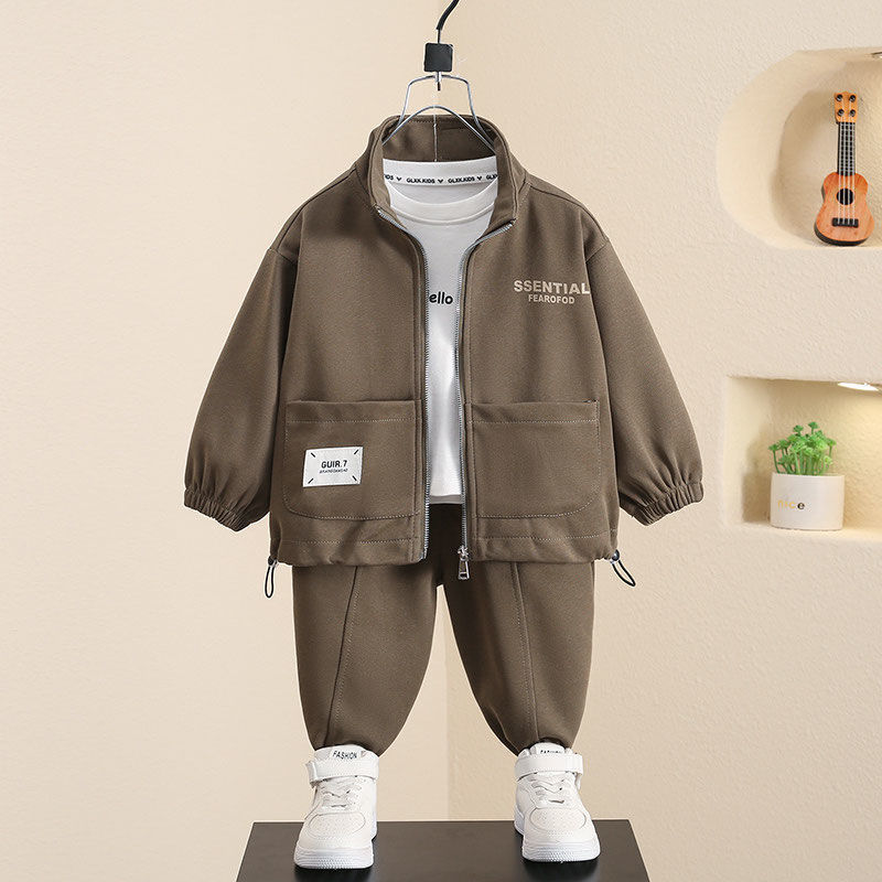 男童春季套装2024新款潮流男宝宝春秋装运动衣服儿童休闲帅气童装