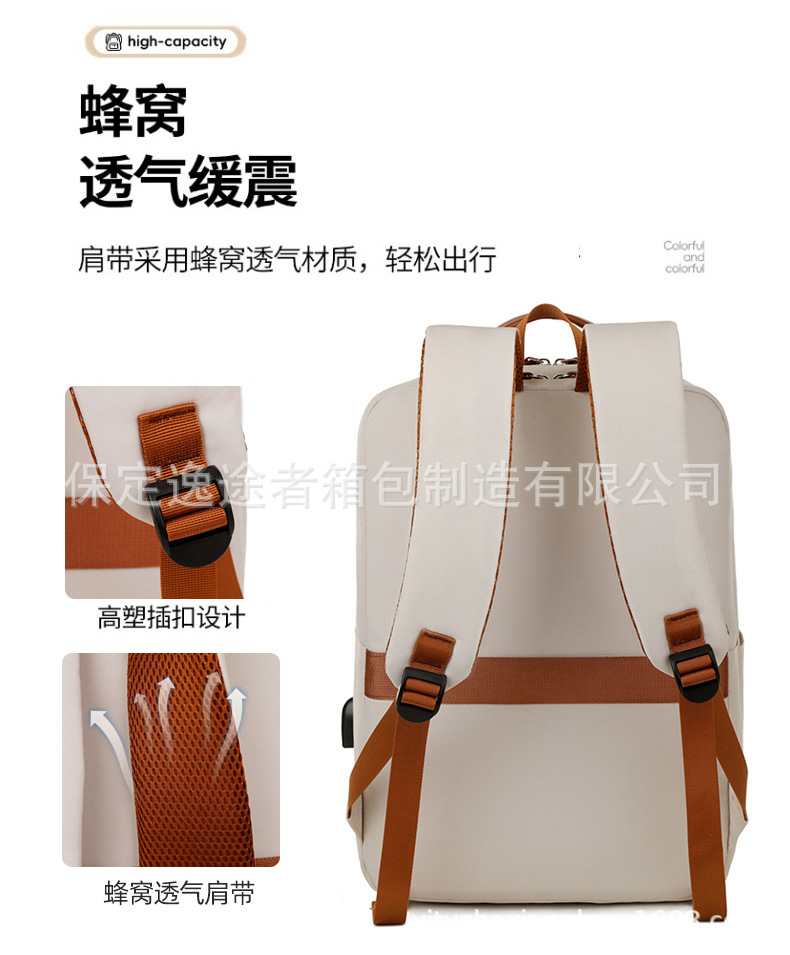 商务通勤双肩包跨境大容量多功能电脑包简约休闲电脑背包跨境背包详情14