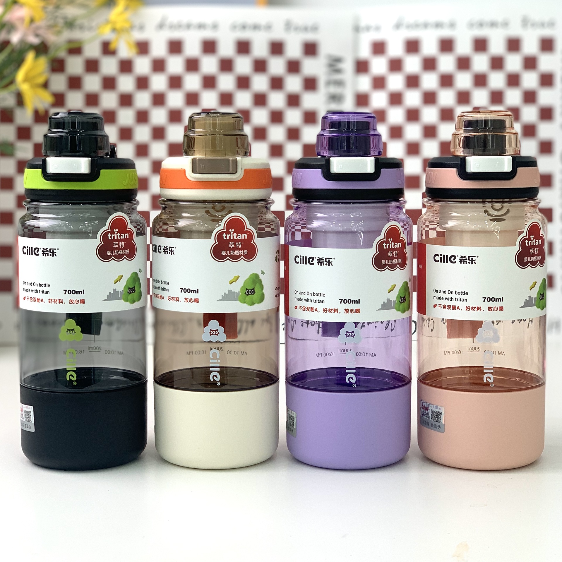 Hilar Tritan Water Cup Portable Plastic Cup Teacups Men's And Women's Handy Cups Students Large Capacity Outdoor Sports Cups