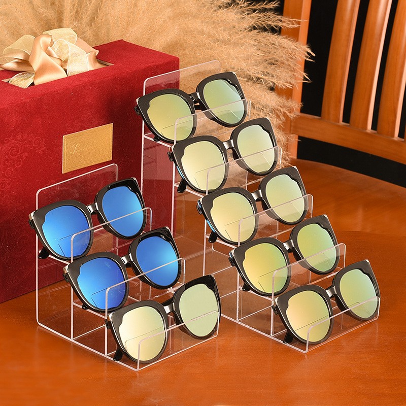 Acrílico multicapa monedero soporte para gafas soporte de exhibición transparente máscara para teléfono móvil soporte trapezoidal soporte de exhibición de almacenamiento multicapa
