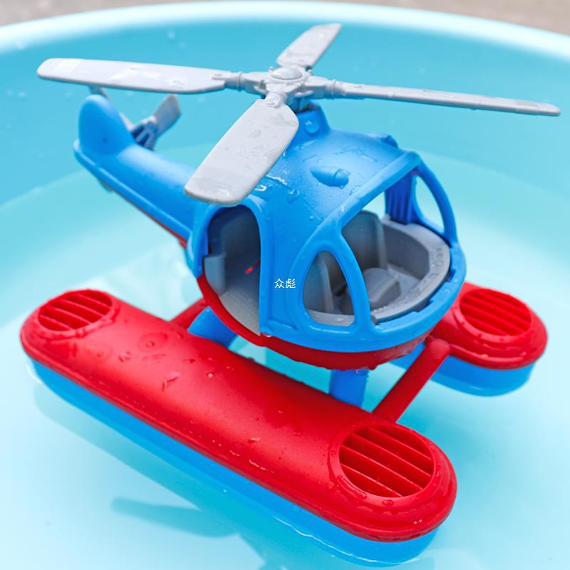 水上飞机直升机 儿童宝宝洗澡泳池戏水漂浮上滑行沙滩玩具大号zb