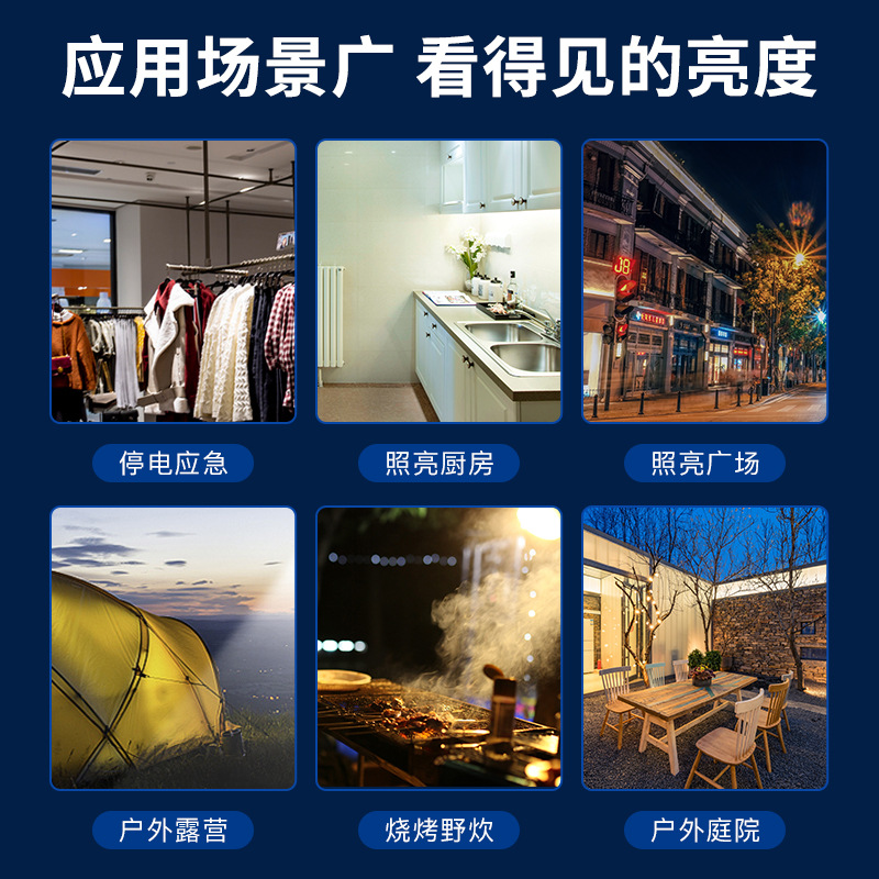 Dp Jiuliang Led-7167 Emergency Lighting Lamp, Solar Outdoor Multi-Functional Lighting Lamp, Night Market Stall Lamp Application Scenario