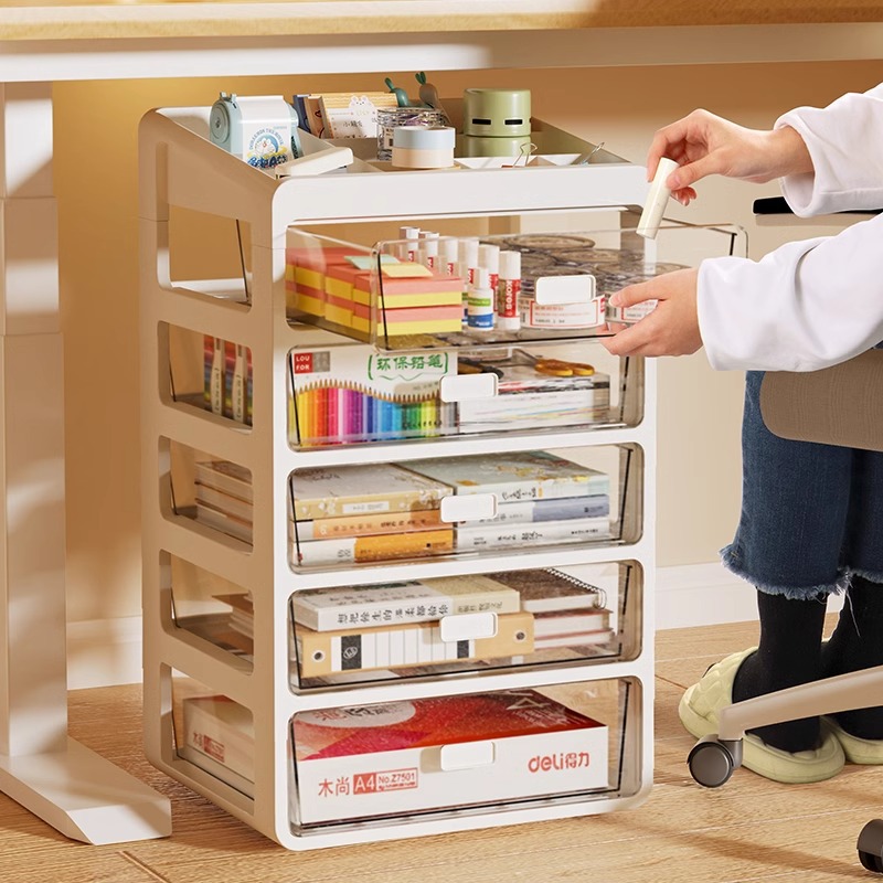 Office desktop storage boxes, drawer-type storage cabinets, stationery and snack trolleys under the desk, cosmetic storage shelves