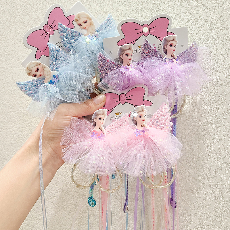 冰雪奇缘儿童发夹韩国公主发饰可爱艾莎公主假发辫儿童对夹发饰