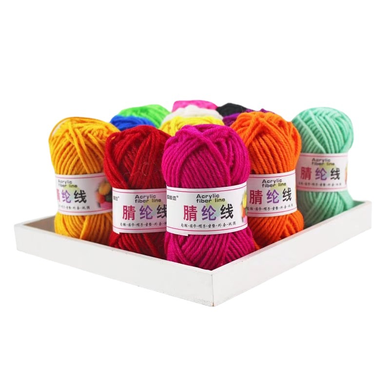 Wholesale 13G 4-strand acrylic yarn, wholesale 4-strand yarn, crochet diy material package, weaving 4-strand yarn Item Picture