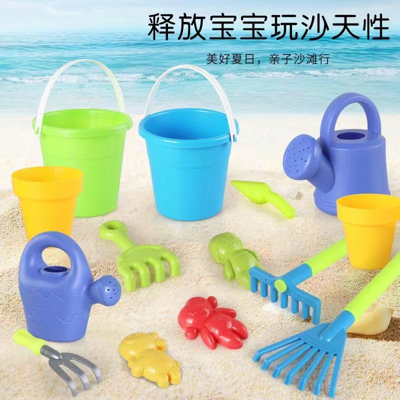 儿童沙滩玩具沙滩桶小铲沙印花洒戏水玩具儿童玩沙玩水戏水玩具图