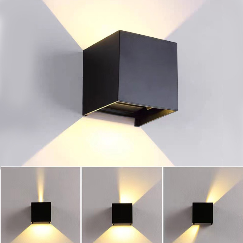 Outdoor waterproof led wall lamps, staircase, villa, hotel exterior wall, courtyard indoor wall lamps, double-head up and down lighting, wall-washing lamps Specification drawing