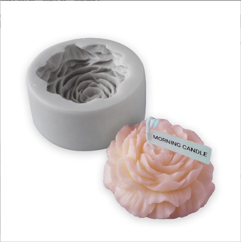 diy scented candle silicone mold, peony flower-shaped mooncake mold, gypsum display piece, resin resin drip mold details Picture