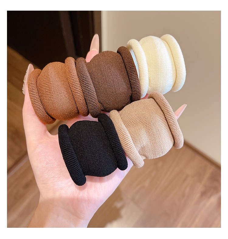 Thickened, high-elasticity, non-damaging hair tie headband for women 2026 new style rubber band hair tie leather case pic 7