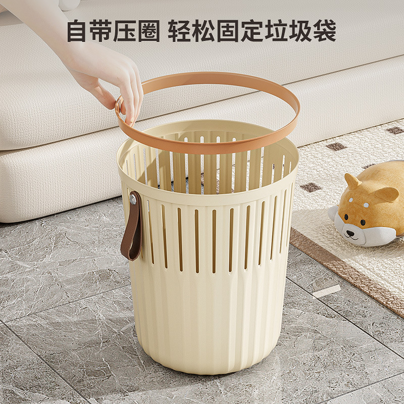 Kitchen Large Trash Can Household Living Room Bedroom Trash Can High Appearance Level Toilet Toilet Without Lid Pressure Ring Paper Basket details Picture