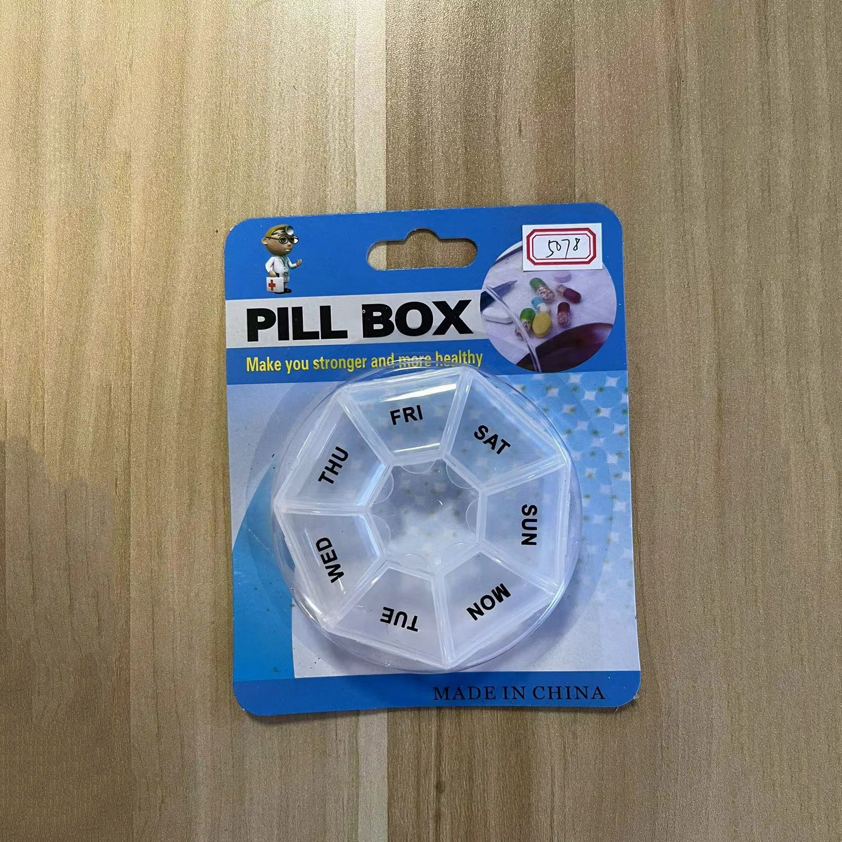 7-Day Transparent Round Pill Box With Multi-Cell Pill Box For A Week Polygon Pill Box Wholesale Rs-6499