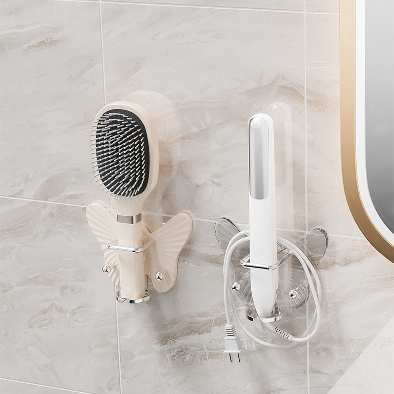 Wholesale of bathroom comb storage rack, wall-mounted without drilling, bathroom hair band, rubber band, hairband and toothbrush storage rack Application Scenario