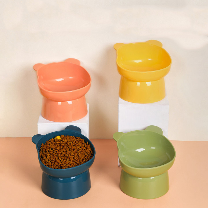 Pet High Neck Bowl Cat Rice Bowl Dog Food Set Tilt Cartoon Neck Guard Against Upset Cat Bowl Pet Supplies Wholesale Application Scenario