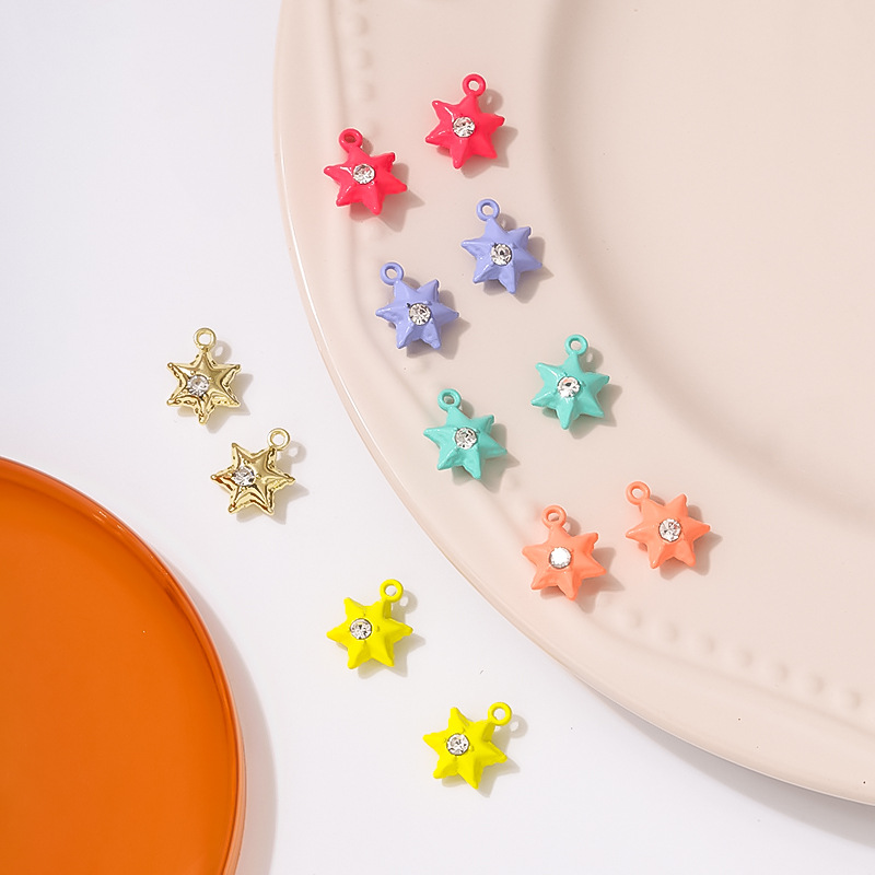 Tendencia simple hexágono estrella aleación adornos accesorios DIY collares pulseras colgantes fábrica material directo al por mayor Specification image