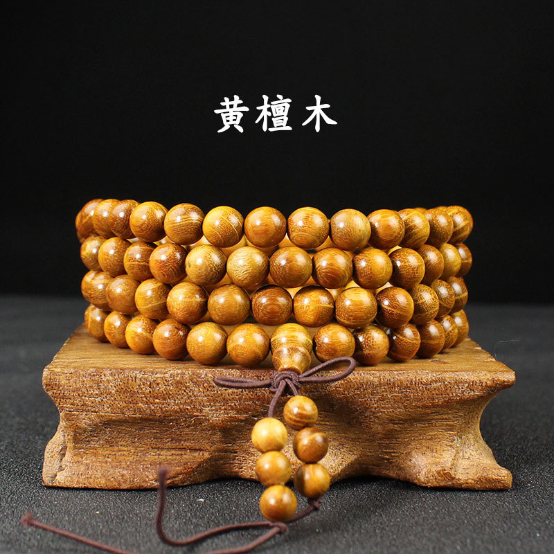文玩手串108颗檀香佛珠各种檀木念珠男士手链绿檀木黑檀木老山檀详情11