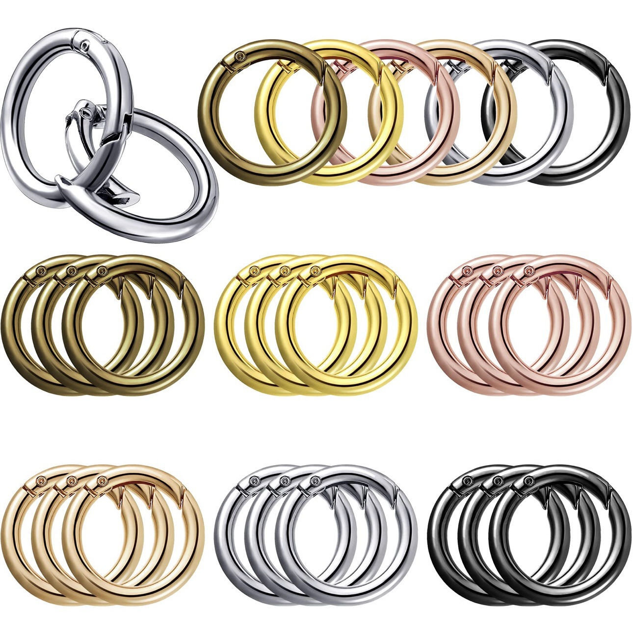 Metal Accessories Spring Fastener Zinc Alloy Key Chain Ring Fastener Open Ring Connection Ring Metal Fastener Spring Ring details Picture