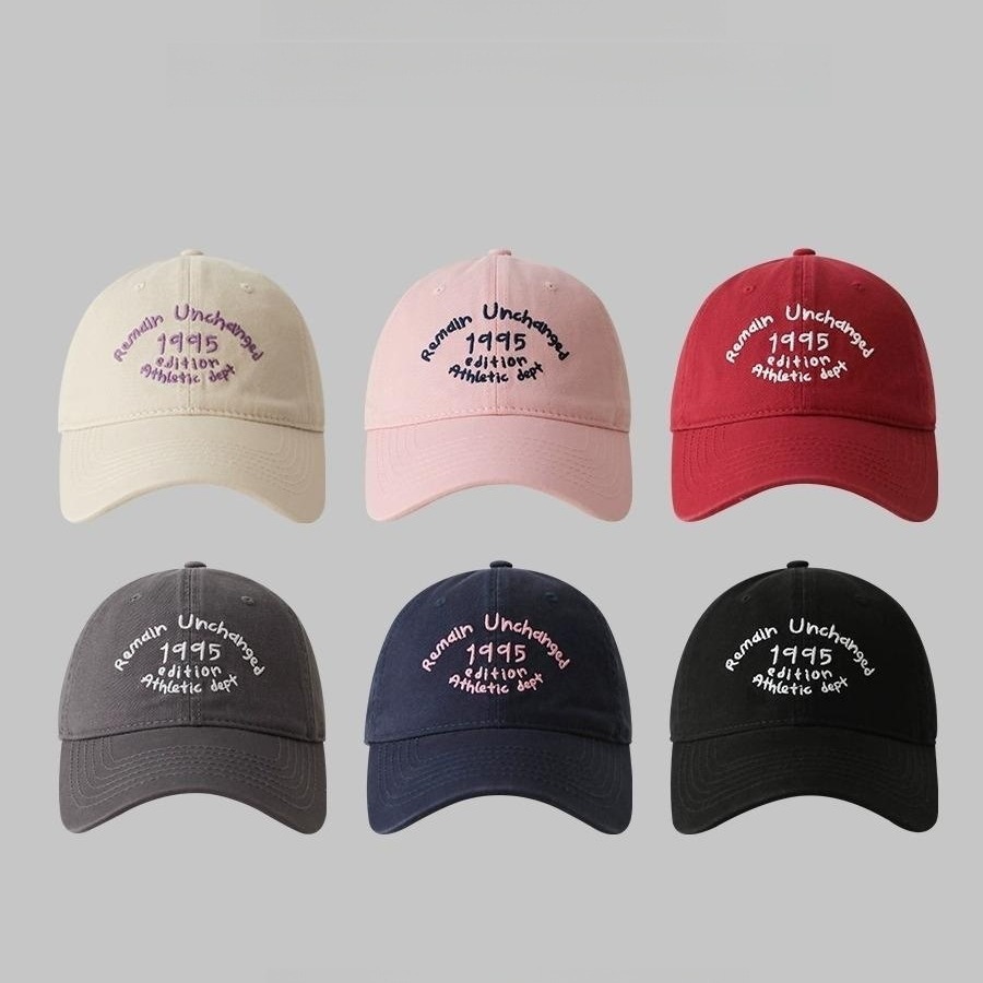 Korean baseball cap, deep top, wide brim, face-showing small baseball cap, all-season pure cotton sun protection cap, sun hat, male and female students